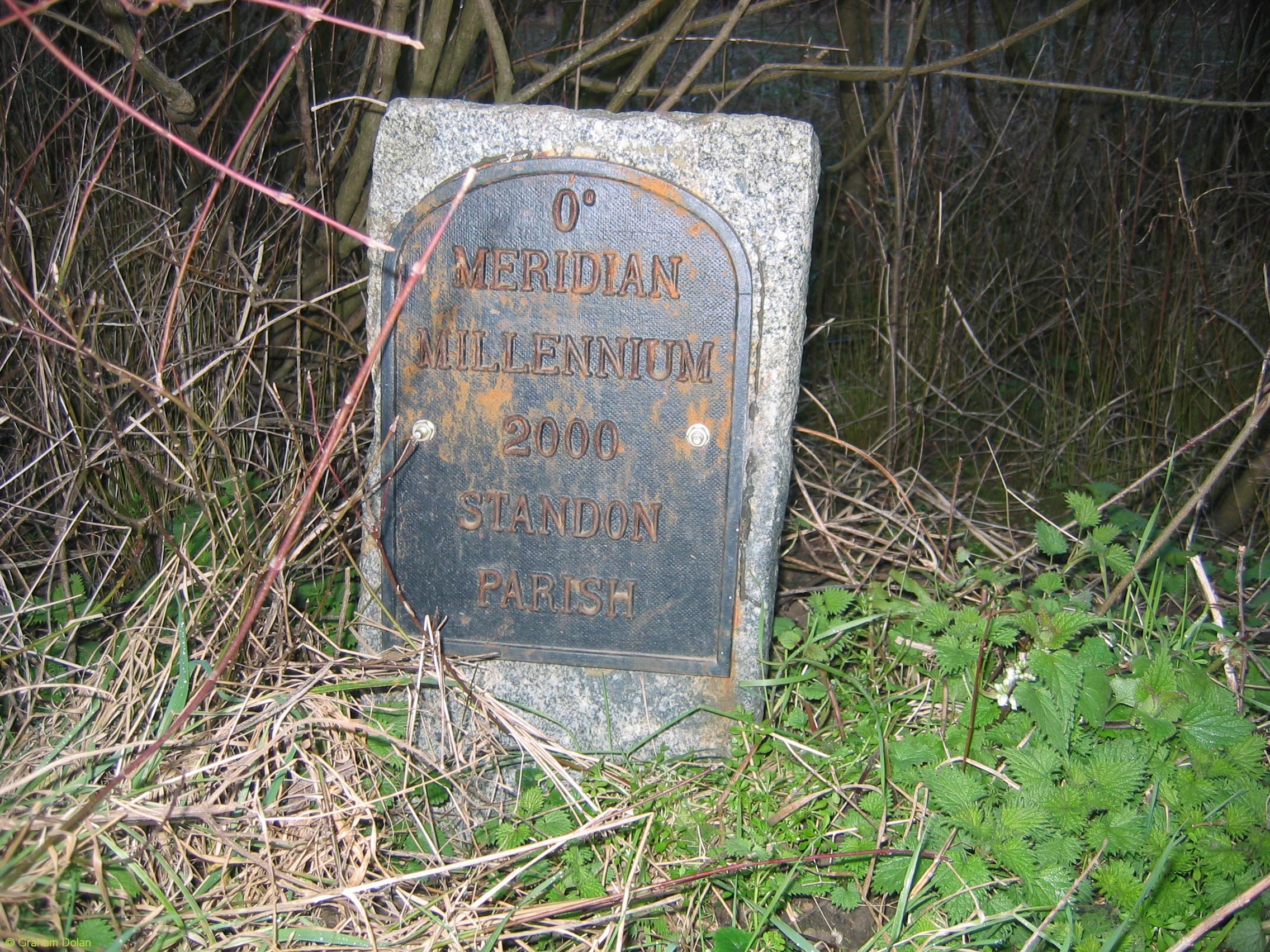 Greenwich Meridian Marker; England; Hertfordshire; Nr Barwick